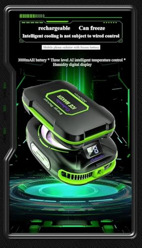 Image of Cubonic Frostrix Ice maker Mobile Cooler with AI Cooling Mode, Real-Time LED Display,1 Button Control, RGB Lighting, Magnetic /Clip Mount /Metal Plate, Ultra-Quiet Fan for Phone /Tablet (Frostrix Power)