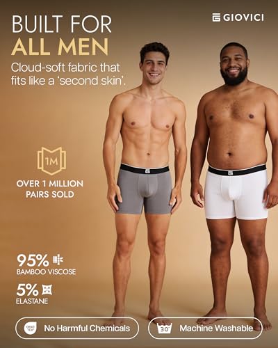 Giovici Bóxer para Hombre en algodón elástico suave pack de ropa interior 3