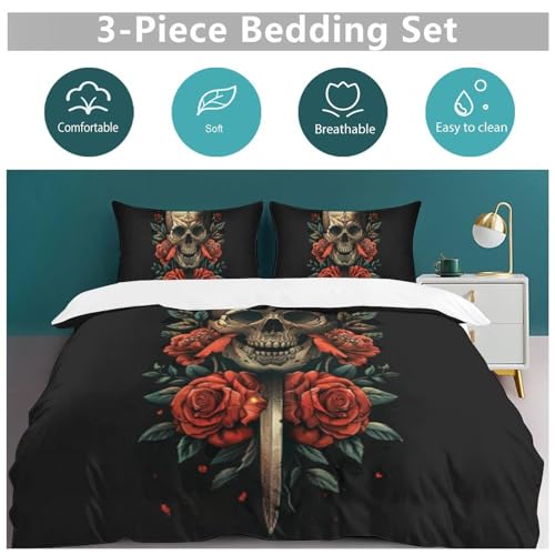 Linge de lit microfibre avec housse de couette 3D et 2 taies d'oreiller - 7