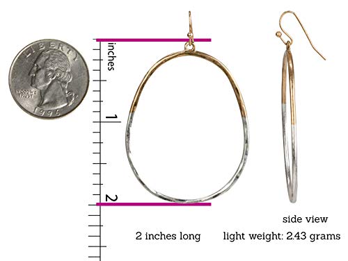 Oval Hoop 2 Toned Earrings For Women (Gold/Silver) #TOP2