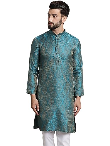 Image of SOJANYA (Since 1958 Men's Silk Blend Designer Long Kurta