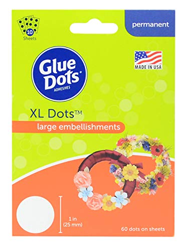 Free Shipping 🛒 Glue Dots Permanent Adhesive Dot Sheets, Extra Large, Contains 60 ( 1 Inch) Diameter Dots (6100FC)