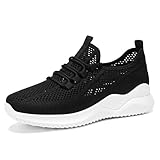 Genérico Zapatillas De Mujer De Malla, Zapatillas Mujer Casual con Cordones Transpirables Moda Ligeras Elasticos Malla Zapatos Al Aire Libre Casuales Comodos Diaria Simple Adulto Correr Zapatos