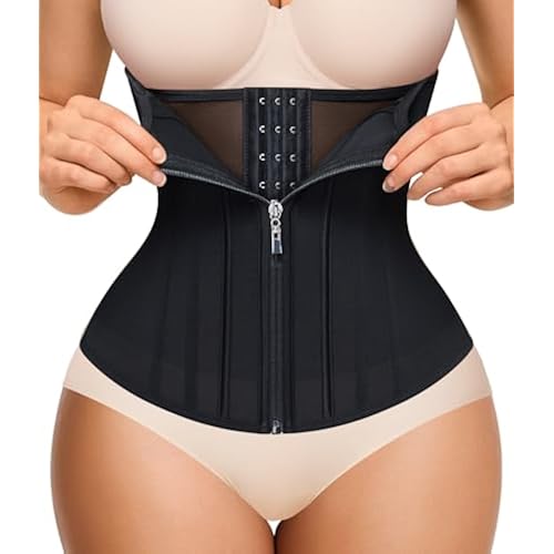 Nebility Waist Trainer for Women Zipper Corset Shapewear Faja Body Shaper