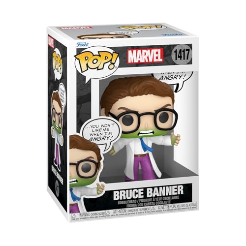 Funko Pop! Marvel: Bruce Banner - Hulk - (Don't Make Me Angry) - Marvel Comics - Cómics Marvel - Figura de Vinilo Coleccionable - Idea de Regalo - Mercancia Oficial - Comic Books Fans