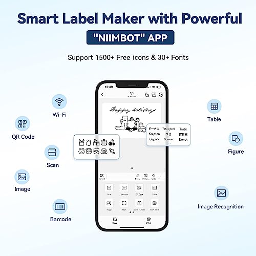 Image of B1 Bluetooth Label Printer - Small Portable Thermal Label Maker | Wireless Connectivity | 2 inch Inkless Printing | Barcode, Mini Stickers, Bill, Receipt Machine for Home, Office & Students