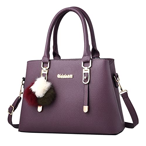Genérico Bolso Pequeño para Niñas Mujer bolso de mano para mujer con múltiples bolsillos Elegante para Escuela, Oficina (Purple, One Size)