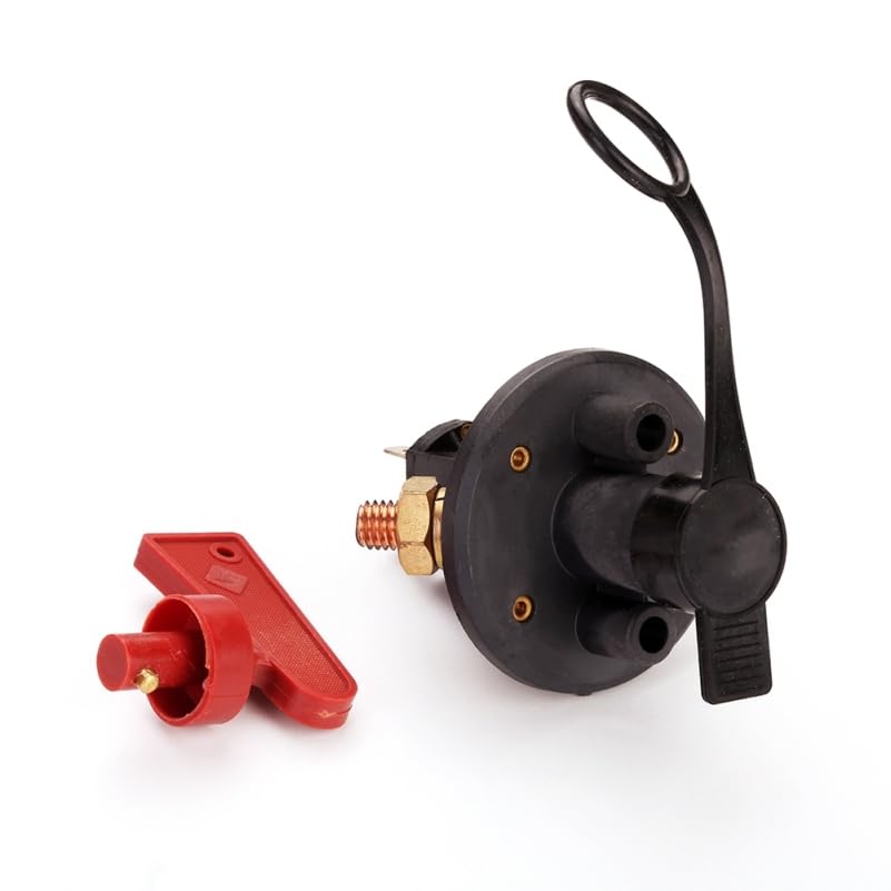 150A Battery Disconnect Switch, 12V 24V Waterproof Kill Isolator with Brass Nuts for Car, Boat, Marine, RV and Vehicle Electrical Equipment