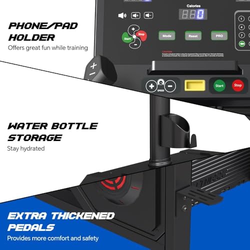 SPART Black Stair Stepper Machine, Commercial Stair Climber with LED Screen, Stair Exercise Machine with 15 Speed Levels, Speaker, Fan Cooling, Wireless Charge and Safety Key for More Fun in Home Gym