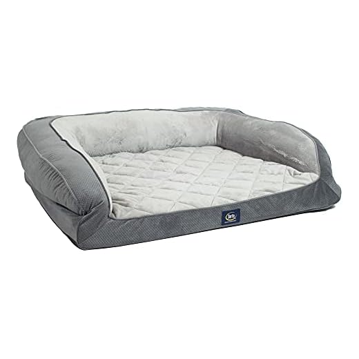 Serta Ortho Quilted Couch Pet Bed, Gray, X-Large