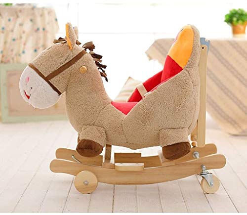 ZHANGYUEFEIFZ Schaukelpferd Plüsch Schaukeltier Pferd Rocking Horse Baby Trojaner Spielzeug Geschenk Kinderstuhl Nette… – Bild 6
