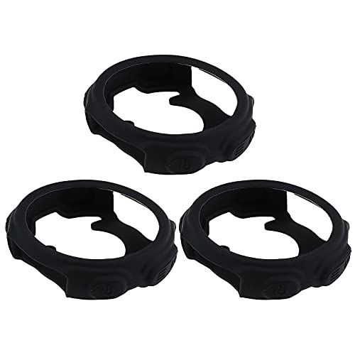 3 fundas protectoras de silicona para reloj inteligente a prueba de golpes, color negro compatible con Garmin Forerunner 235 735xt, Silicona Cover