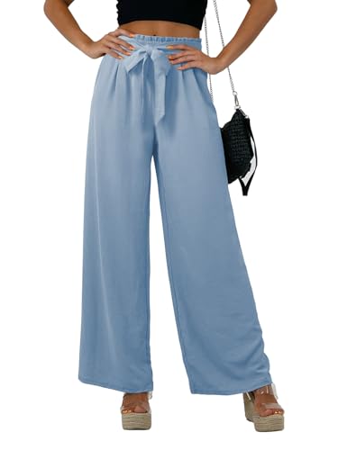 Feiersi Women Casual Wide Leg Pants High Waisted Business Work