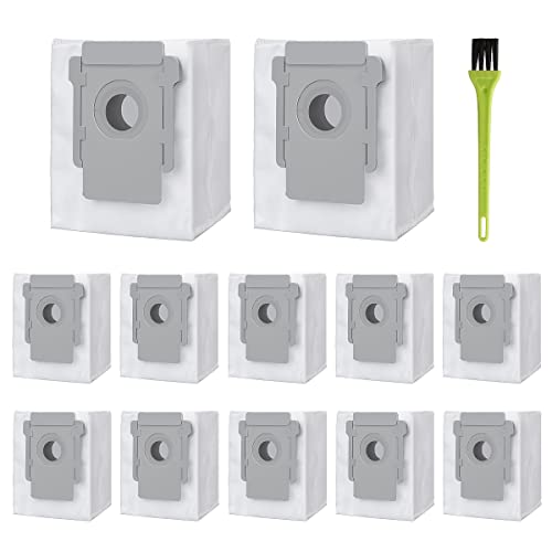 Jajadeal Lot de 12 Sacs d'aspirateur de Rechange pour iRobot Roomba i7 i7+ / i7 Plus E5 E6 E7 S9 S9+ Aspirateur, Sacs jetables pour iRobot Roomba i7 Kit d'accessoires Cover