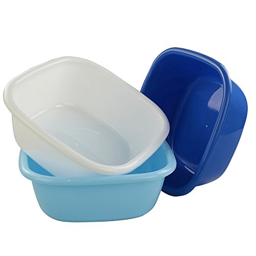 Wekiog 8 Quart Dish Pan Basin, 3-Pack, Colorful