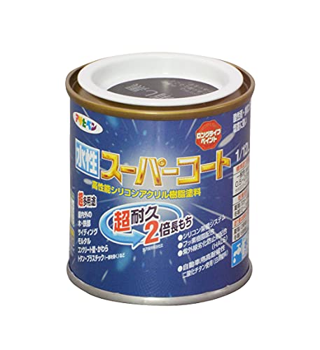 アサヒペン ペンキ 水性スーパーコート 水性多用途 ツヤ消し黒 1/12L