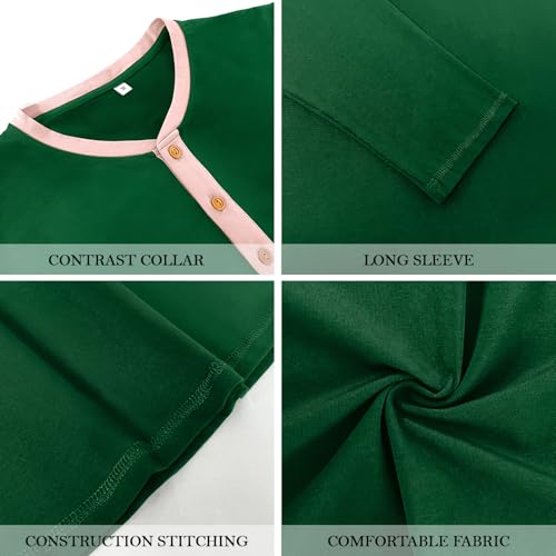 image for PEGENO Men's Fashion Casual Front Placket Long Sleeve Henley T-Shirts 