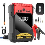 Battery Jumper Starter Portable 12V,tire inflator Portable air Compressor and tire Pressure Gauge,3500A 150PSI car Battery Jump Starter,Bike Pump and air Pump for car Tires (All Gas/10L Diesel)