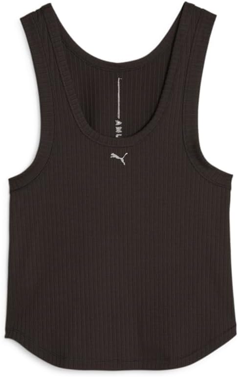 PUMA Womens Studio Unwind Crew Neck Athletic Tank Casual Moisture Wicking - Black