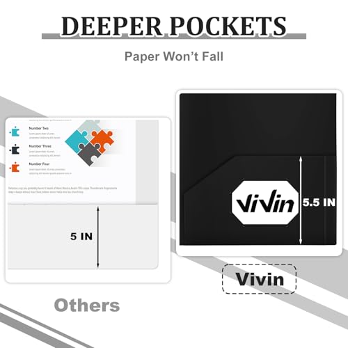ViVin 60 Pack Plastic Folders with Pockets (Black) by ViVin - Used condition - Image 4