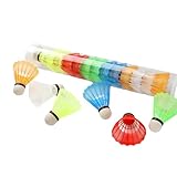 Bolas de bádminton - plumas de bádminton | Volantes de bádminton | 12 bolas de entrenamiento de bádminton con plumas | Pelota de bádminton estable para entrenamiento de bateo y velocidad, juego de