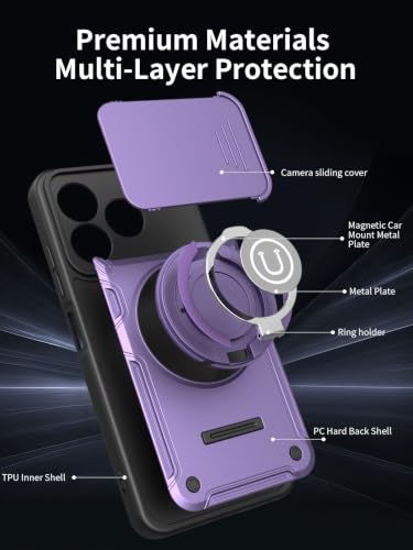 Coque ZTE Axon 60 robuste avec béquille et cache caméra coulissant