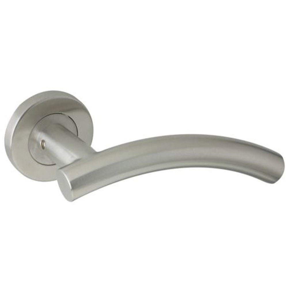 Zoo Hardware 2 X Arched T Bar Lever On Rose, Satin Stainless Steel