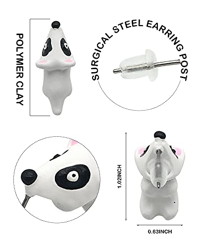 Ulobey Cute Animal Bite Ear Studs Earring Fashion Polymer Clay For Girls Women Simple Cartoon Soft Pottery Ear Studs Decors Creatives Gifts Accessories Corgi #TOP1