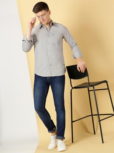 Image of Thomas Scott Men Classic Slim Fit Cotton Casual Full Sleeves Shirt