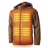 Grit Men's Heated Work Jacket - 9 hrs of Heat | 5 Heat Zones | with Battery & Charger | Machine Washable | All Day Warmth Camel