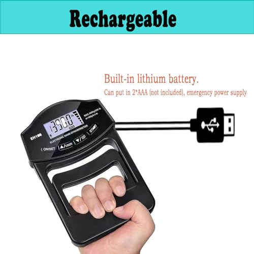Digitaler Handkraftmessgerät 120kg, Hand Dynamometer, Griffkraft Messgerät, Dynamometer Digital, Kraftmesser Handkraftmesser Handkraftmessgerät (120kg)