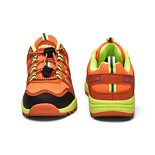 Sannax Kids Shoes Boys Tennis Running Sneakers Hiking Shoes Kids Outdoor Fashion Sneakers Slip Resistant Orange #TOP4