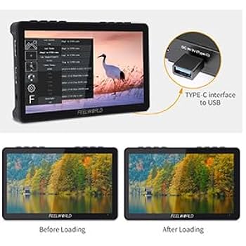 カメラモニター、FEEL WORLD F5 PRO X＋バッテリー＋ケースセット Amazon.com : FEELWORLD F5 Prox+ Battery+ Carry Case 5.5 Inch