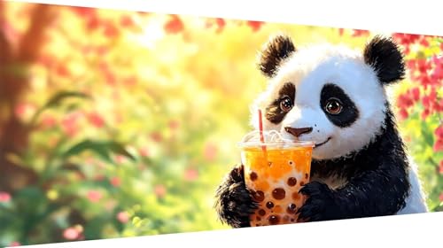 Panda Diamond Painting Boissons 5D pour Décoration Murale Salon et Maison