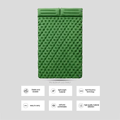 Almofada de acampamento dupla | Colchão de acampamento auto-inflável | Colchão de ar impermeável par