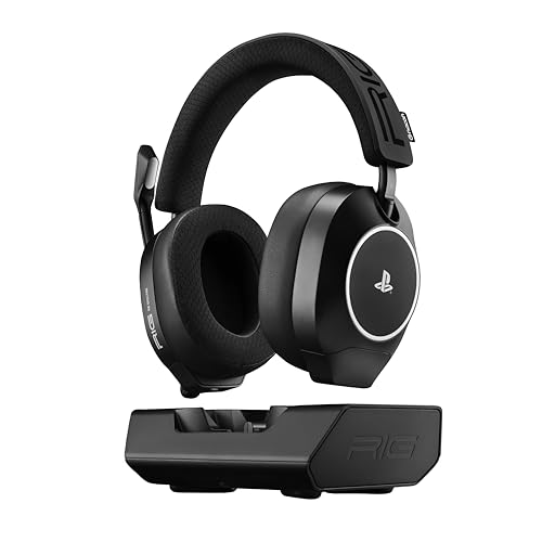 Image of RIG R8 Spectre PRO HS Dual Wireless Gaming Headset for PlayStation and PC | PS5, PS4, USB, Mobile - Wireless 2.4GHz / Bluetooth - Graphene Drivers, 3D Audio, Noise-Canceling Mic, RGB Charging Base