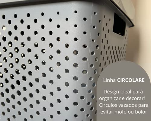 3 Caixas Organizadoras Pequena Media Grande 4,5,11,17 Lt (Cinza)