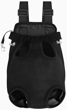 Pet Cat Chest Bag, Outer Dog Bag, Dog Mesh Breathable Comfortable Backpack Black, X-Large
