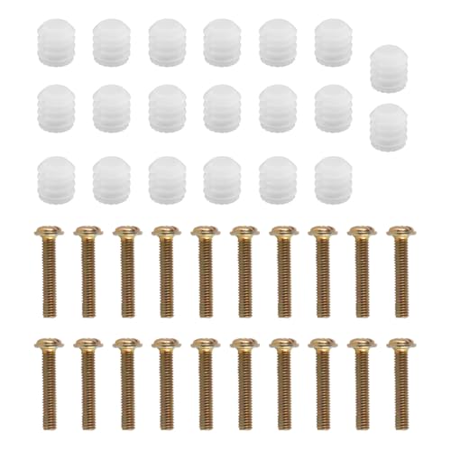 Laroal Weißer Scharnierstift aus Kunststoff, Mutter aus Nylon, eingebettete Spreizmutter, M4 x 10 mm, Spreizstift für offenes Scharnier.