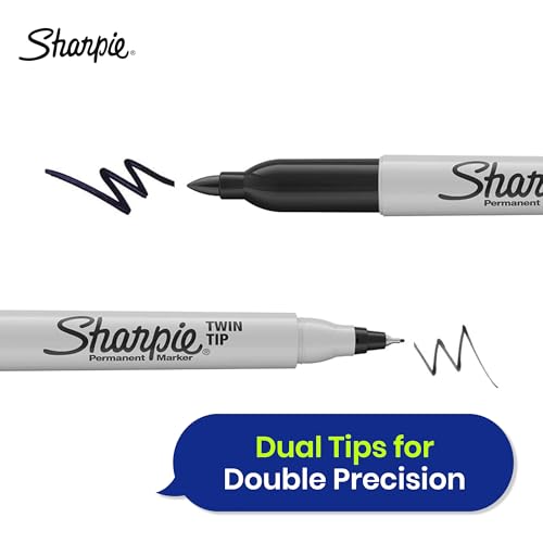 Marqueurs permanents double pointe Sharpie pour plastique et verre - 3