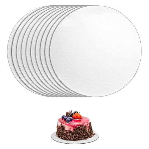 Base de Pastel Redonda,10 Unidades de Tablas para Tartas, Bases Redondas para Tartas, 20 cm Tablas para Tartas Blancas, para Transportar Tartas y Bases para Tartas