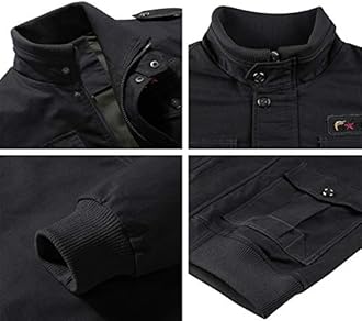 EKLENTSON Men's Casual Cotton Military Bomber Jacket Winter Outerwear Windbreaker Cargo Jacket Multi Pockets
