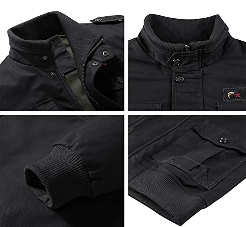 EKLENTSON Men's Casual Cotton Military Bomber Jacket Winter Outerwear Windbreaker Cargo Jacket Multi Pockets