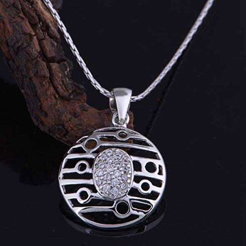Collier en Argent 925 avec pendentif ligne en micro-incrustation éclatante - 3