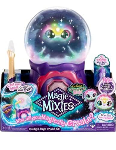 Magic Mixies Moonlight Edition Glow In The Dark Magical Crystal Ball With Interactive Pet. 80+ Reactions, Sounds, And Lights. Bundle Includes Two Bonus Mist Refill Vials And 2 Mini Cauldrons To Share #TOP5