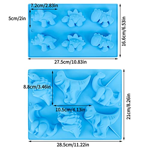 Beasea Dinosaur Soap Mold, 2 Pack Jello 3D Silicone Mat Mini Chocolate Cake Fondant Candy Cookie Baking Making Clay Ice Diy Hard Resin Gummy Cube Tray Set Decoration Handmade Craft Bear Shape For Kids #TOP4