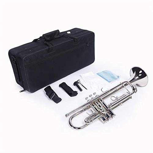 Brass Instruments Glarry Brass Trumpet Bb With 7C Mouthpiece For Standard Student Or Beginner Silver #TOP5