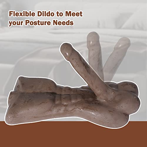 Image of ferch Male Sex Dolls with Realistic Dildo Sex Toys for Women, Male Torso Penis Love Doll with Big Dildo Unisex Female Masturbation Adult Sex Toys for Women Couple - 13.3*6.7 inch, 4.4LB (Dark Brown)