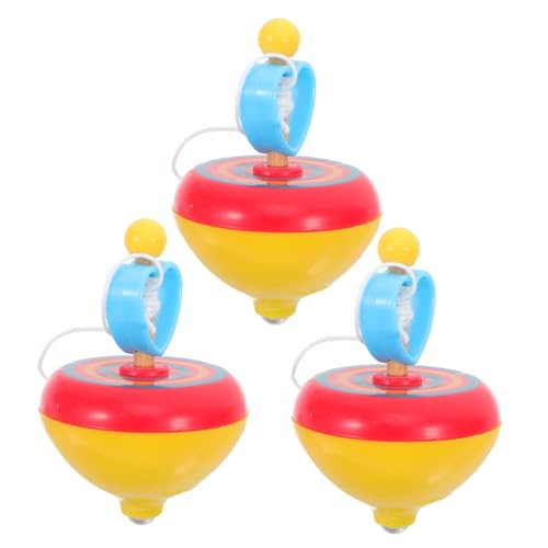 BESTonZON Child Gyro Toy Pulling String Material Spinning Toy Random Color