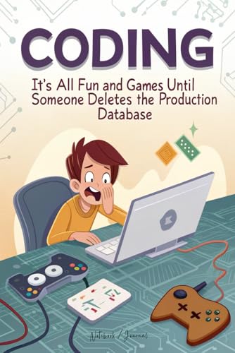 Coding, It's all fun and games until someone deletes the production database: Funny Programmer Journal, Lined Notebook, 100 Pages, (6 x 9 in)